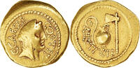 Aureus 46 BC Rome Coin, Julius Caesar, Rome, Boscoreale Toning, Gold MS ...