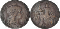 France 10 Centimes Coin, Dupuis, Paris, Bronze, KM:843 -