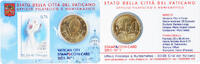 VATICAN CITY 50 Euro Cent Pape Benoit XVI, Rome, Stamp and coin card -