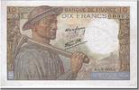 France 10 Francs Banknote, 10 F 1941-1949 ''Mineur'', 1943-09-09 -