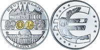 Germany Medaille Adoption de l'Euro, Politics, Silver Plated -