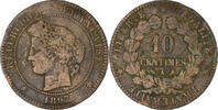 France 10 Centimes Cérès, Paris, Bronze, KM:815.1 -