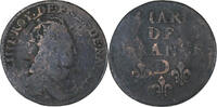 France Liard de France Louis XIV, Vimy, Copper, KM:192.5 -