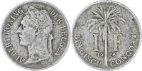Belgian Congo Franc Coin, Copper-nickel, KM:21 -