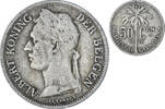 Belgian Congo 50 Centimes Coin, Copper-nickel, KM:23 -
