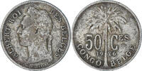 Belgian Congo 50 Centimes Coin, Copper-nickel, KM:22 -
