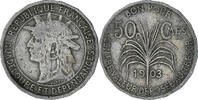 Guadeloupe 50 Centimes Coin, Copper-nickel, KM:45 -