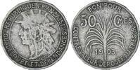 Guadeloupe 50 Centimes Coin, Copper-nickel, KM:45 -