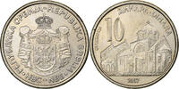 Serbia 10 Dinara Copper-Nickel-Zinc, KM:41 -