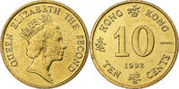 Hong Kong 10 Cents Elizabeth II, Nickel-brass, KM:55 -