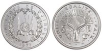 Djibouti 5 Francs Coin, Aluminium, KM:E3 -