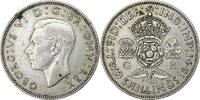 Great Britain Florin, Two Shillings George VI, Silver, KM:855 -