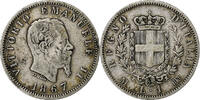 Italy Lira Vittorio Emanuele II, Milan, Silver, KM:5a.1 -