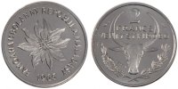 Madagascar 2 Francs Coin, Paris, Stainless Steel, KM:E7 -