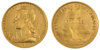 French Somaliland 20 Francs Coin, Paris, Aluminum-Bronze -