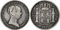 Spain 10 Reales Isabel II, Madrid, Silver, KM:595.3 -