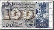 Switzerland 100 Franken Banknote, 1958-12-18 -