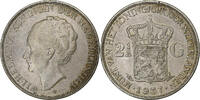 Netherlands 2-1/2 Gulden Wilhelmina I, Silver, KM:165 -