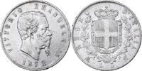 Italy 5 Lire Vittorio Emanuele II, Milan, Silver, KM:8.3 -