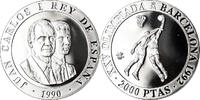 Spain 2000 Pesetas Coin, Juan Carlos I, Madrid, BE, Silver -