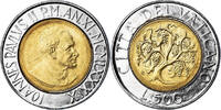 VATICAN CITY 500 Lire Coin, John Paul II, FDC, Bi-Metallic -