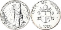 VATICAN CITY 1000 Lire Coin, John Paul II, Roma, FDC, Silver -