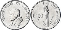 VATICAN CITY 100 Lire Coin, John Paul II, FDC, Stainless -