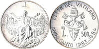 Vatican 500 Lire Coin, FDC, Silver -