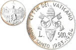 Vatican 500 Lire Coin, FDC, Silver -