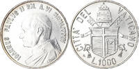 VATICAN CITY 1000 Lire Coin, John Paul II, Roma, FDC, Silver -