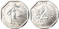 France 2 Francs Coin, Semeuse, Paris, FDC, Nickel, KM:942.1 -