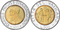 VATICAN CITY 500 Lire Coin, John Paul II, Bi-Metallic, KM:257 -