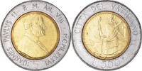 VATICAN CITY 500 Lire Coin, John Paul II, Bi-Metallic, KM:197 -