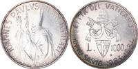 VATICAN CITY 1000 Lire Coin, John Paul II, Silver, KM:169 -