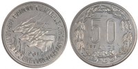EQUATORIAL AFRICAN STATES 50 Francs Coin, Paris, Nickel -