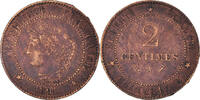 France 2 Centimes Coin, Cérès, Paris, Bronze, KM:827.1 -