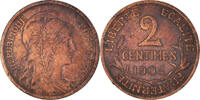 France 2 Centimes Coin, Dupuis, Paris, Bronze, KM:841 -