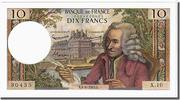 France 10 Francs Banknote, 10 F 1963-1973 ''Voltaire'', 1963-04-04 -