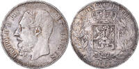 Belgium 5 Francs, 5 Frank Coin, Leopold II, Silver, KM:24 -