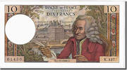 France 10 Francs Banknote, 10 F 1963-1973 ''Voltaire'', 1968-11-07 -