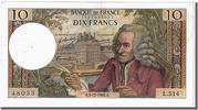 France 10 Francs Banknote, 10 F 1963-1973 ''Voltaire'', 1969-11-06 -