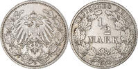 GERMANY - EMPIRE 1/2 Mark Coin, Karlsruhe, Silver, KM:17 -