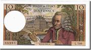 France 10 Francs Banknote, 10 F 1963-1973 ''Voltaire'', 1971-11-05 -