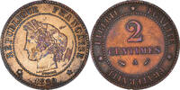 France 2 Centimes Coin, Cérès, Paris, Bronze, KM:827.1 -