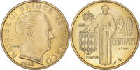 Monaco 20 Centimes Coin, Rainier III, ESSAI, Cupro-Aluminium -