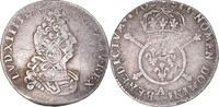 France 1/12 Ecu aux insignes Coin, Louis XIV, Paris, Rare -