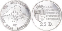Andorra 25 Diners Coin, Silver, KM:65 -
