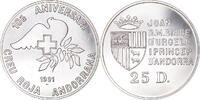 Andorra 25 Diners Coin, Silver, KM:65 -