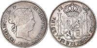 Philippines 50 Centimos Coin, Isabel II, Silver, KM:147 -