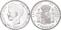 Spain 5 Pesetas Coin, Alfonso XIII, Valencia, Silver, KM:707 -